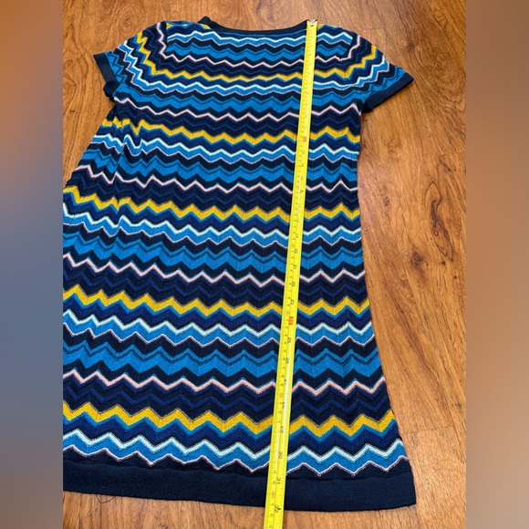 Missoni Dress Blue & Yellow Knit Sweater Women's Sz M Coogi Style Authentic - Picture 7 of 7